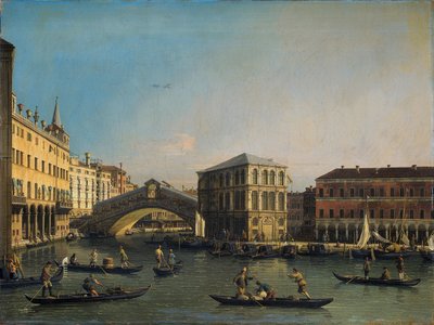 The Grand Canal with the Rialto Bridge and the Fondaco dei Tedeschi by Giovanni Antonio Canal
